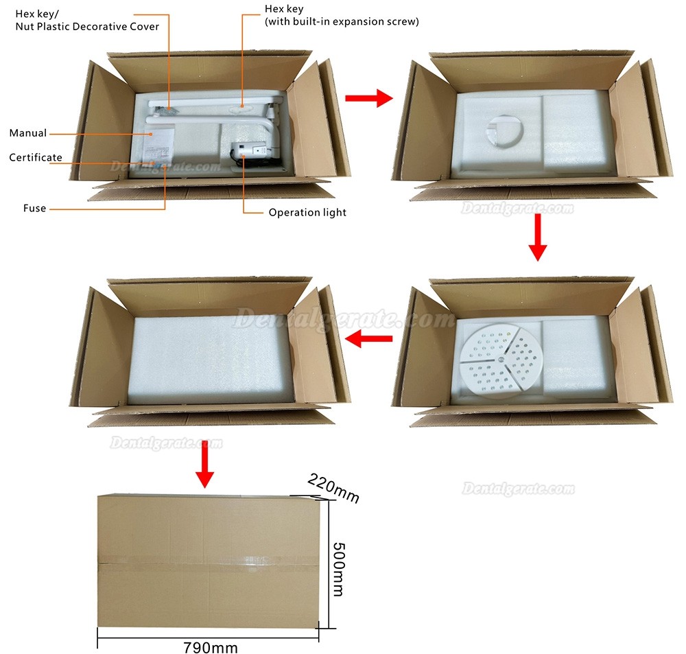 KWS KD-2036B-4 80W Dental LED-OP-Leuchte / Schattenfreie Lampe (Wandmontierte)